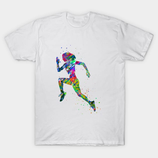 Running woman T-Shirt by RosaliArt